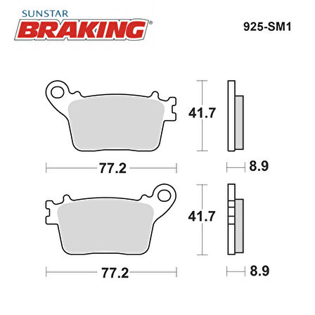 YARI METALİK ARKA FREN BALATASI / YAMAHA / YZF R1 M / 1000cc / ARKA / 2015-2016-2017-2018-2019-2020-2021-2022