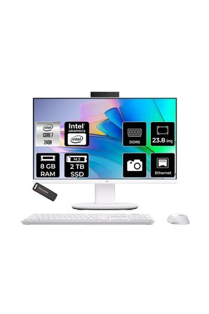 V440 Core 7 240H 8GB RAM 2TB SSD 23.8" FHD 100Hz FreeDOS V440C716512W0DP304 All In One Bilgisayar + Per4 USB