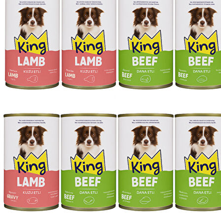 King Köpek Konserve 400 gr 12 li Karışık Yaş Mama