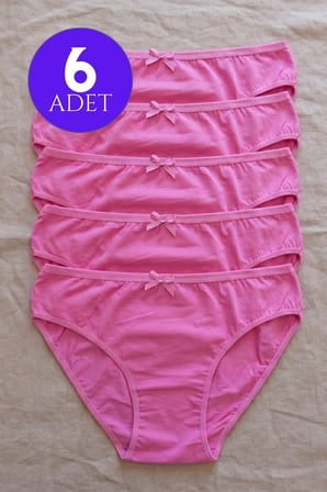 Kadın 6'lı Paket Pamuklu Bikini Külot Esnek Yumuşak İz Yapmaz İç Çamaşırı