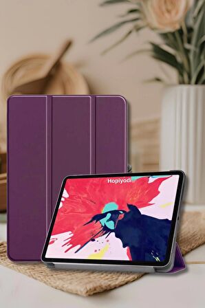 Apple iPad Air 6 11" 2024 Uyumlu İnce Tasarım Tablet Kılıfı Smart Cover Standlı Akıllı Kapak