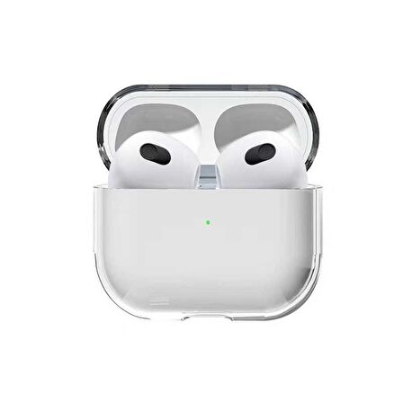 Apple Airpods 3. Nesil Kılıf Şeffaf Sert Kristal Lopard Airbag 14 Kılıf