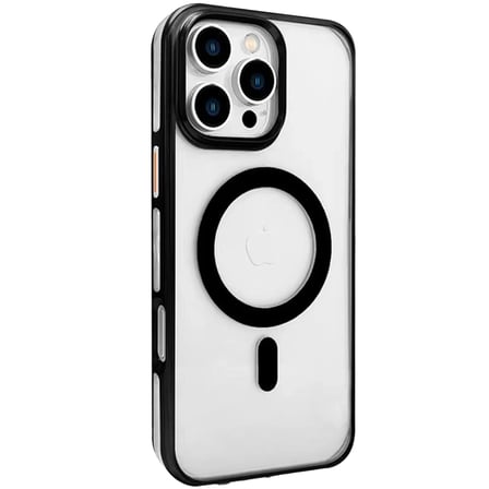 Joko Apple iPhone 16 Pro Max Gleam PC Sert Magsafe Kılıf - Şeffaf-Siyah