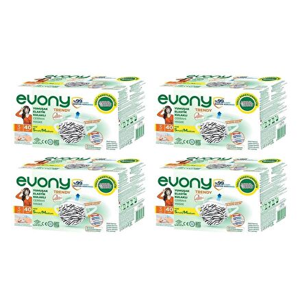 Evony Maske Trendy 40lı Tekli Paketli x 4 Kutu (160 Ad)