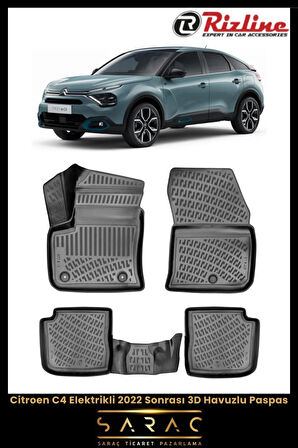 Rizline Citroen C4 Elektrikli 2024 Model 3D Havuzlu Paspas