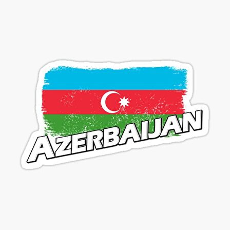 Azerbaycan Azerbaijan 17 Cm Araba Sticker Etiket MD3