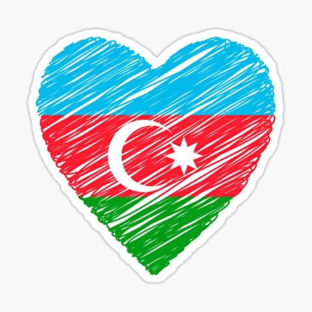 Azerbaycan Azerbaijan 17 Cm Araba Sticker Etiket MD8