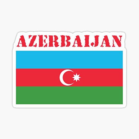 Azerbaycan Azerbaijan 17 Cm Araba Sticker Etiket MD12