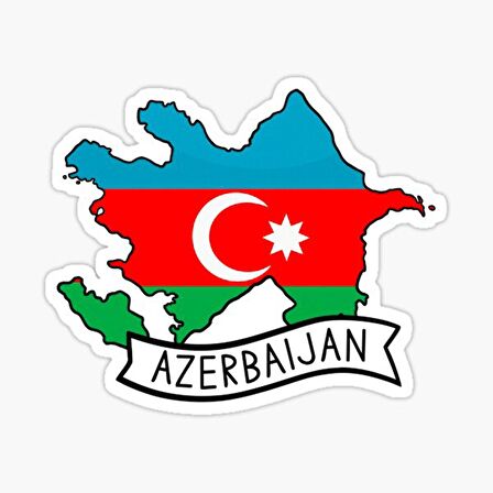 Azerbaycan Azerbaijan 17 Cm Araba Sticker Etiket MD21