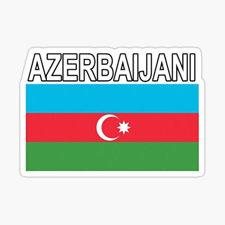 Azerbaycan Azerbaijan 17 Cm Araba Sticker Etiket MD22
