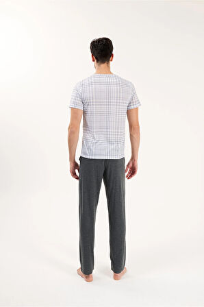 ANTRASİT VİSKON 3'LÜ ERKEK PİJAMA TAKIMI