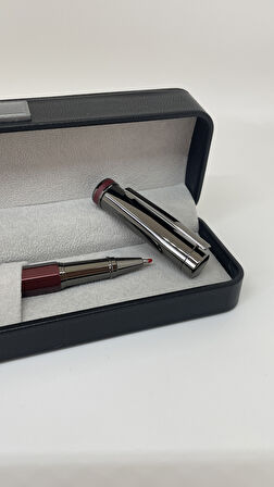 Elegance Series Midnight Gleam Deri Kutulu Kahverengi Roller İmza Kalemi