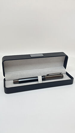 Elegance Series Midnight Gleam Deri Kutulu Siyah Roller İmza Kalemi