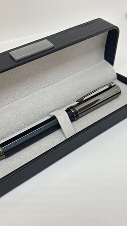 Elegance Series Midnight Gleam Deri Kutulu Siyah Roller İmza Kalemi