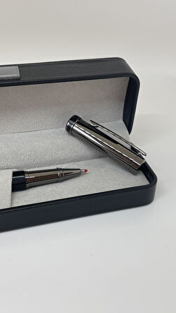 Elegance Series Midnight Gleam Deri Kutulu Siyah Roller İmza Kalemi