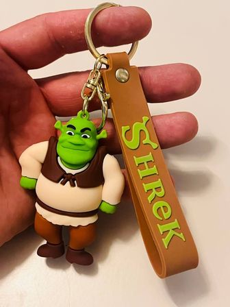 Shrek Silikon Figürlü Anahtarlık – Animasyon Karakter Çanta & Araba Süsü