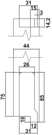 Häfele Pivot Kapı Menteşesi, HÄFELE Tek Yöne Açılan Binili - Pirinç Renkli, parlak, Pirinç (1 Set)