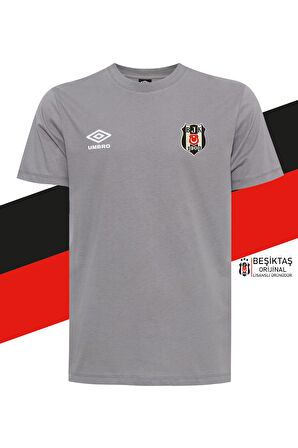 Beşiktaş Orijinal Lisanslı Sıfır Yaka Gri T-Shirt