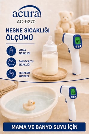 AC-9270 Yeni Tasarım FDA Onaylı, Alman Sensörlü Temassız Ateş Ölçer