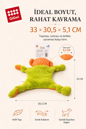 Jungle Explorers Serisi Sesli & Hışırtılı Maymun Köpek Oyuncağı - Küçük & Orta Irk - Köpeklerin Görebildiği Renklerle Tasarlandı