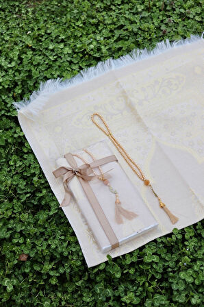 Hediyelik Pamuklu Seccade Seti S1004 Siyah