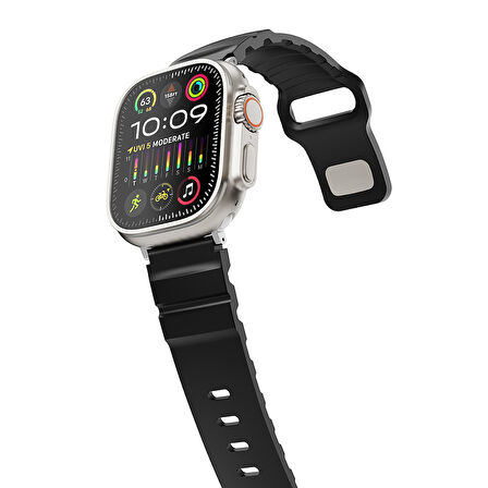 Apple Uyumlu Watch Seri 10-11 (42mm) Kordon 1/2/3/4/5/6/se/7/8/9 (38-40-41mm) KD-143 Silikon Kordon