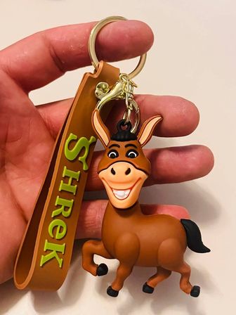  Shrek Eşek Silikon Figürlü Anahtarlık – Animasyon Karakter Çanta & Araba Süsü