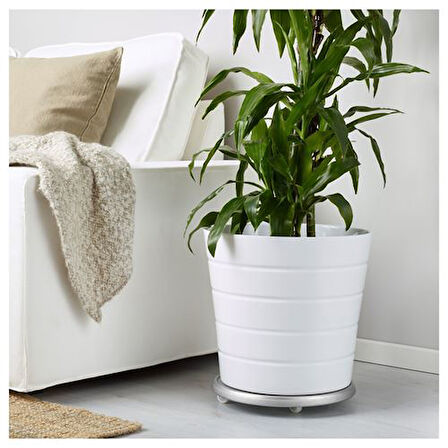 Tekerlekli Saksı Altı MeridyenDukkan 31 cm Galvanizli Saksılık Altı Pratik