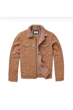 Lion R kürklü erkek çocuk kot mont Koyu Camel / 15 YAŞ
