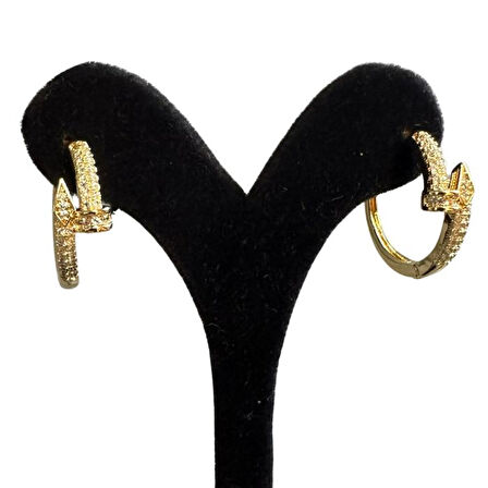 Uretti - İREM 3914 Zirkon Taşlı Çivi Model Çelik Küpe