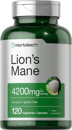 Lion's Mane 4200 mg 120 Veg Bioperine Black Pepper Extract Capsules non-gmo / gluten free