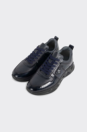 Bağcıklı Hakiki Deri Erkek Sneaker 