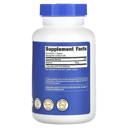 Melatonin Supports Sleep 20 mg 240 Caps.