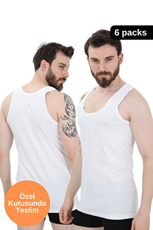 Erkek 6'lı Atlet Seti – Siyah, Beyaz ve Gri – Şık Özel Kutuda