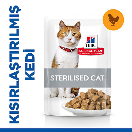 Hill's Kısırlaştırılmış Tavuklu Yaş Kedi Maması 85 g x 12 Adet