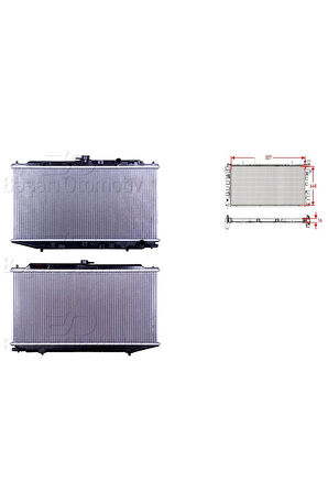 Honda Civic 1.6 88 92 Uyumlu Su Radyatörü Brazing Mt 327X668X16 MM 19010 PM4 004 Wisco