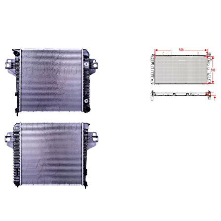 Su Radyatörü Brazing At 508X508X26 - 52079729AA Wisco - Jeep Cherokee (Kj) 3.7 01-08 Uyumlu