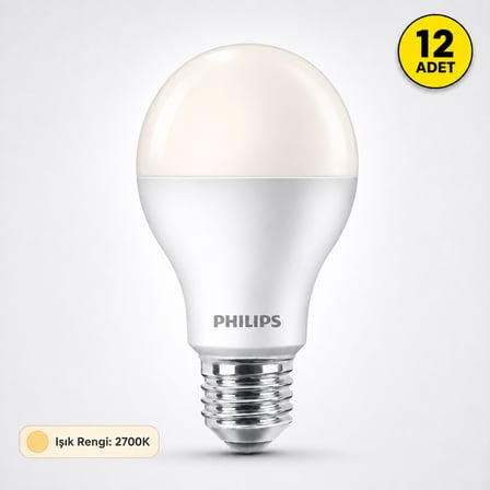 Philips 13W - 100W MyCare LEDBulb Led Ampul E27 2700K 12 Adet