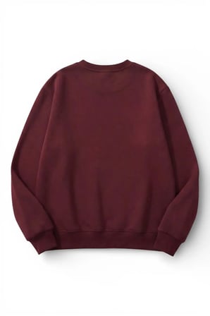 Unisex Yumuşak Dokulu Gerçek Ay Baskılı Tasarım Oversize 3 İplik Bisiklet Yaka Sweatshirt