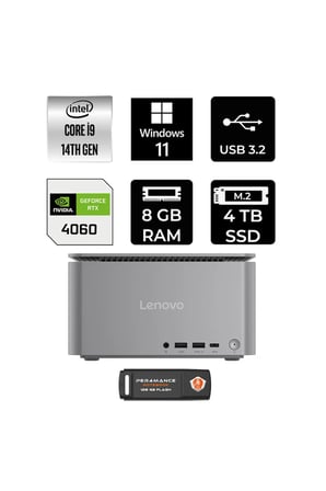 ThinkCentre Neo i9 14900 8GB 4TB SSD RTX4060/8GB W11P Mini Masaüstü Bilgisayar