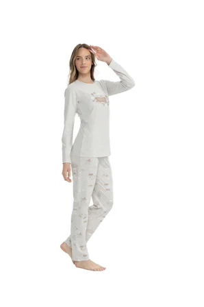 U.S. Polo Assn. Kadın Uzun Kollu Yuvarlak Yaka Pijama Takımı S25122