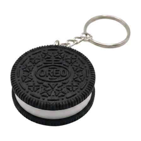 Oreo Bisküvi Tasarımlı 3D Baskı Anahtarlık - Eğlenceli Çanta ve Anahtar Aksesuarı