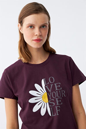 Celira Kadın Mürdüm Kısa Kollu Penye Pijama Takımı NSH0036