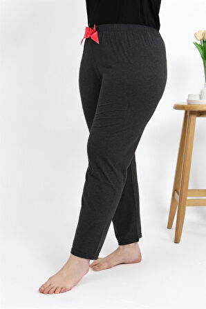 Celira Kadın Pamuklu Büyük Beden Alt Pijama Antrasit