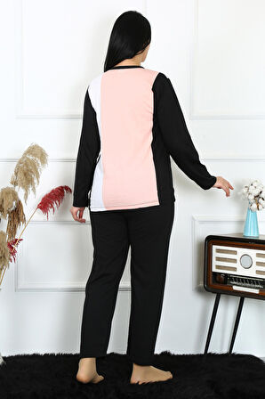 Celira Kadın Büyük Beden Penye Uzun Kol Pijama Takım