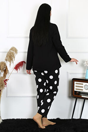 Celira Kadın Büyük Beden Penye Uzun Kol Pijama Takım