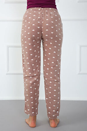 Celira kadın Welsoft Polar Tek Alt Pijama Kahve