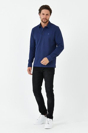 Erkek Polo Yaka Comfort Uzun Kollu Basic Tişört