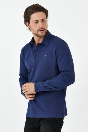 Erkek Polo Yaka Comfort Uzun Kollu Basic Tişört