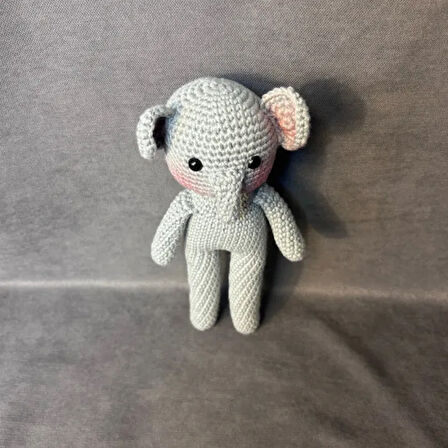 Uretti - Esra 6723 - El Örgüsü Amigurumi Oyuncak  Fil - 21 x 9 cm